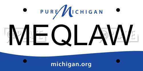 MEQLAW Michigan License Plate