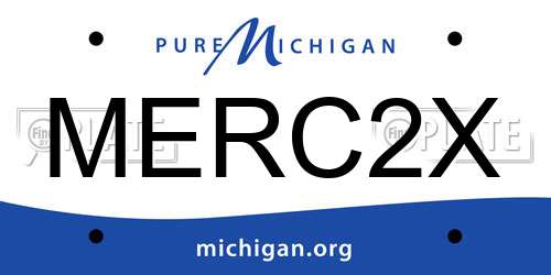 MERC2X Michigan License Plate