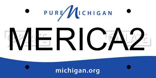 MERICA2 Michigan License Plate