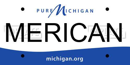 MERICAN Michigan License Plate