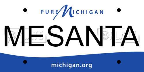 MESANTA Michigan License Plate