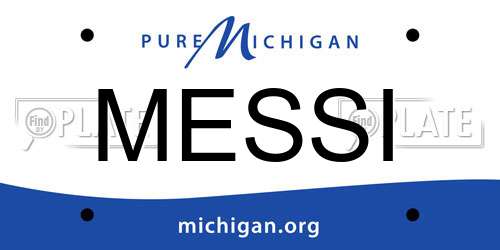 MESSI Michigan License Plate