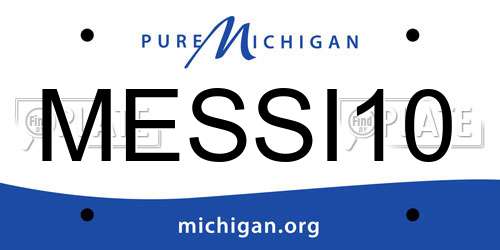 MESSI10 Michigan License Plate