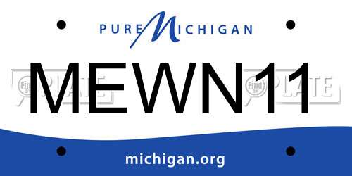 MEWN11 Michigan License Plate