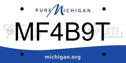 MF4B9T Michigan License Plate