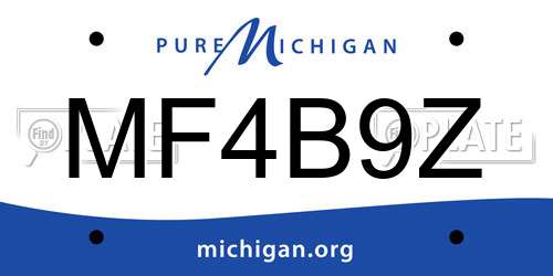 MF4B9Z Michigan License Plate