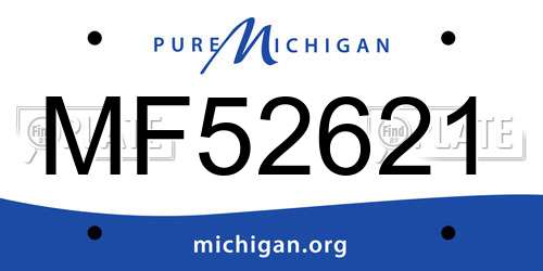 MF52621 Michigan License Plate