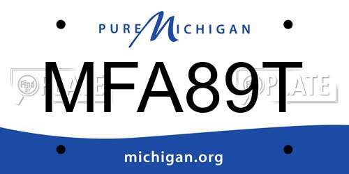 MFA89T Michigan License Plate