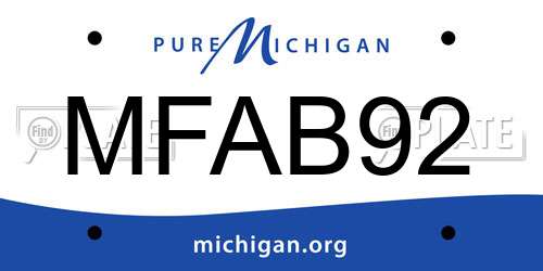MFAB92 Michigan License Plate