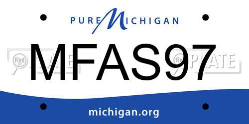 MFAS97 Michigan License Plate