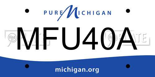 MFU40A Michigan License Plate