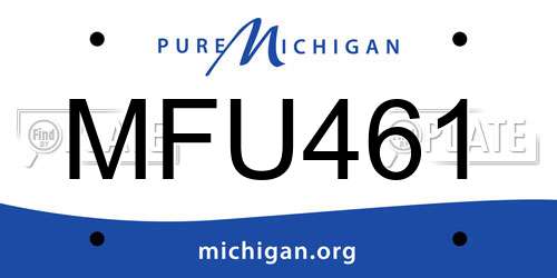 MFU461 Michigan License Plate