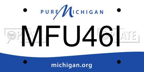MFU46I Michigan License Plate