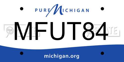 MFUT84 Michigan License Plate