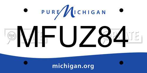 MFUZ84 Michigan License Plate