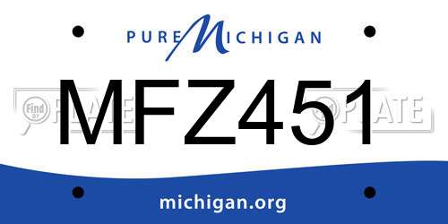 MFZ451 Michigan License Plate