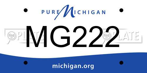 MG222 Michigan License Plate