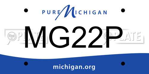 MG22P Michigan License Plate