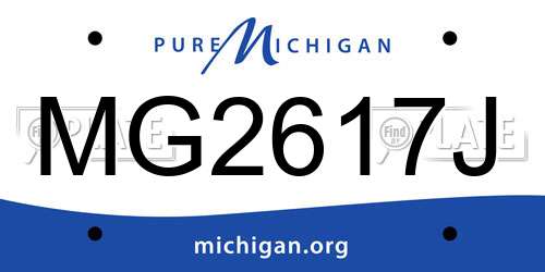 MG2617J Michigan License Plate