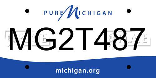 MG2T487 Michigan License Plate