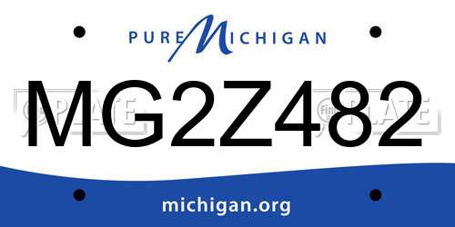 MG2Z482 Michigan License Plate