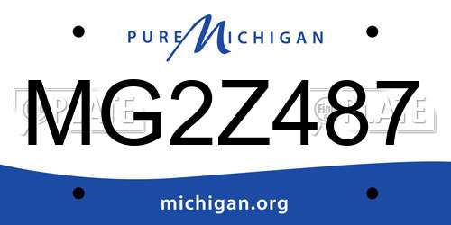 MG2Z487 Michigan License Plate