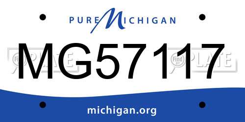 MG57117 Michigan License Plate
