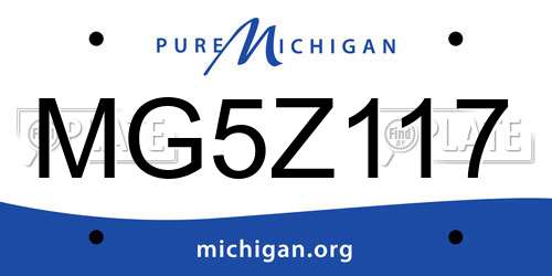 MG5Z117 Michigan License Plate