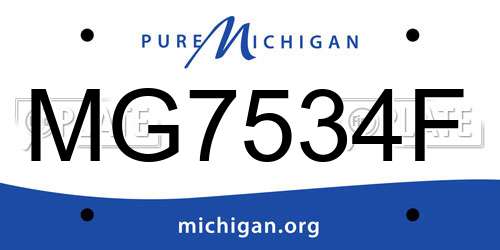 MG7534F Michigan License Plate