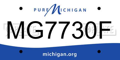MG7730F Michigan License Plate
