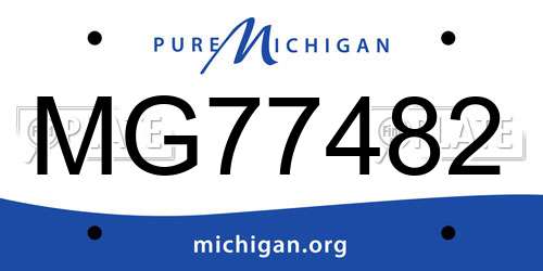 MG77482 Michigan License Plate