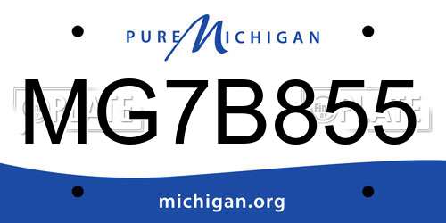 MG7B855 Michigan License Plate