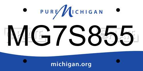 MG7S855 Michigan License Plate