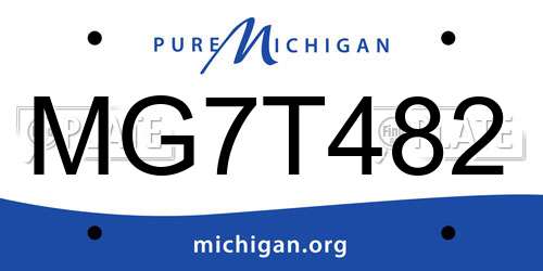 MG7T482 Michigan License Plate