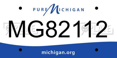 MG82112 Michigan License Plate