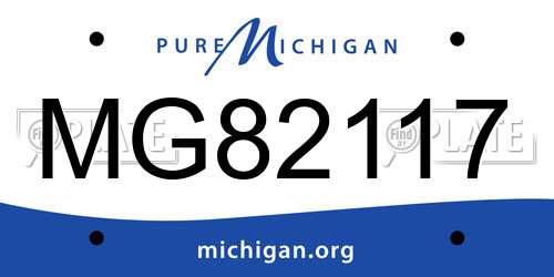 MG82117 Michigan License Plate