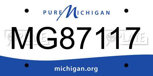 MG87117 Michigan License Plate