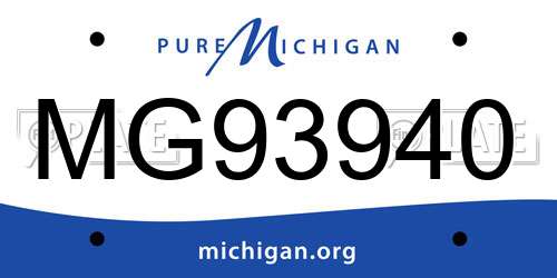 MG93940 Michigan License Plate