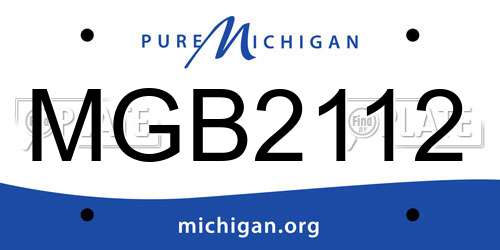 MGB2112 Michigan License Plate
