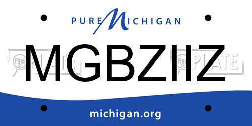 MGBZIIZ Michigan License Plate