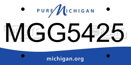 MGG5425 Michigan License Plate