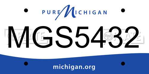 MGS5432 Michigan License Plate