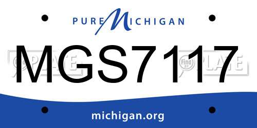 MGS7117 Michigan License Plate