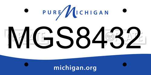 MGS8432 Michigan License Plate