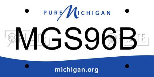 MGS96B Michigan License Plate