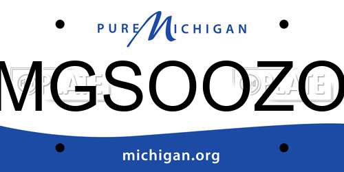MGSOOZO Michigan License Plate