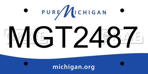 MGT2487 Michigan License Plate