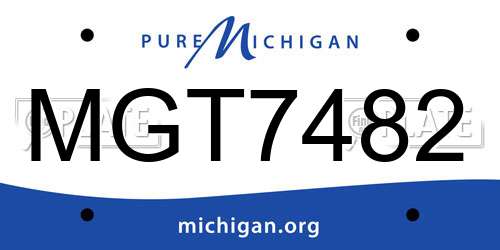 MGT7482 Michigan License Plate