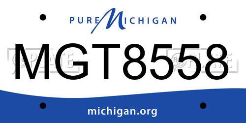 MGT8558 Michigan License Plate