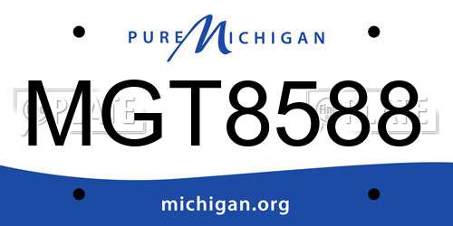 MGT8588 Michigan License Plate